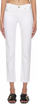 Белые зауженные джинсы Versace Jeans Couture