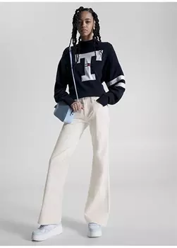 Белые женские брюки с нормальной талией Tommy Jeans