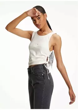 Белые женские футболки с круглым вырезом Calvin Klein Jeans