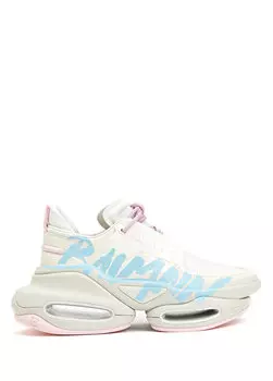 Белые женские кожаные кроссовки b-bold Balmain