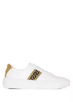 Белые женские кожаные кроссовки greca Versace