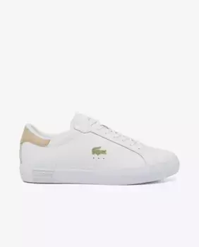 Белые женские кроссовки Powercourt с монограммой Lacoste