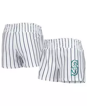Белые женские шорты для сна Seattle Mariners Reel в тонкую полоску Concepts Sport, белый