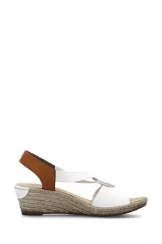 Белые женские спортивные лоферы на резинке (горинг) сандалии Rieker, белый