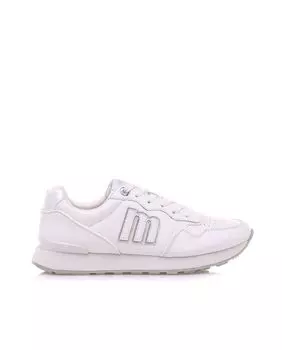 Белые женские спортивные туфли с серебряными деталями Mustang, белый