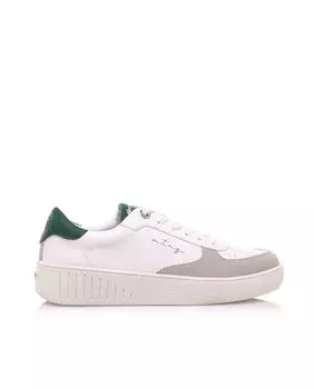 Белые женские спортивные туфли с зеленой задней частью Mustang, белый