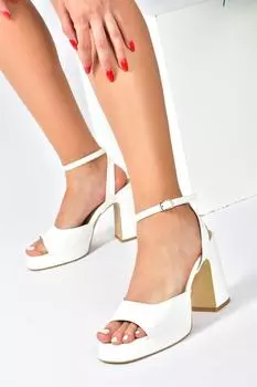 Белые женские туфли на толстом каблуке на платформе Fox Shoes, белый