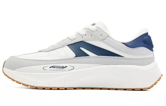 Белый 2.0 Кроссовки для мужчин с низким верхом цвета слоновой кости, графитово-синий Qiaodan