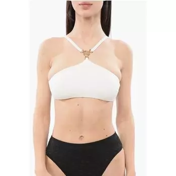 Белый эластановый купальник Versace, White