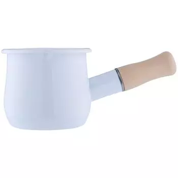 Белый эмалированный молочник Grwe