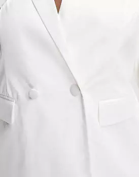 Белый атласный удлиненный пиджак Pieces Curve Bride To Be