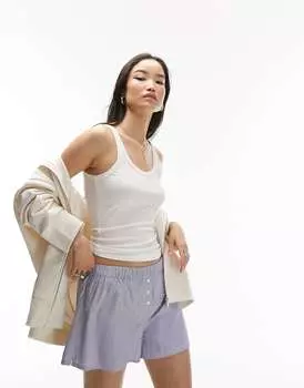 Белый базовый жилет с круглым вырезом Topshop