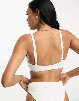 Белый бикини-топ на косточках на косточках ASOS DESIGN Fuller Bust