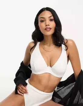 Белый бикини-топ на косточках с завышенной грудью ASOS Maya