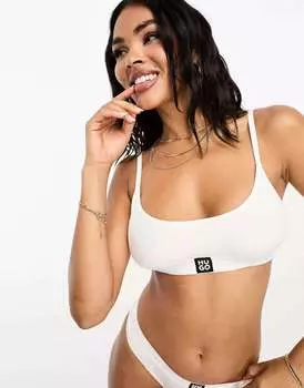 Белый бюстгальтер без косточек с логотипом HUGO Bodywear Essentials
