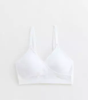 Белый бюстгальтер для кормления с треугольными зажимами для беременных New Look, белый