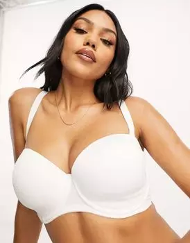 Белый бюстгальтер из формованной микрофибры ASOS Fuller Bust со съемными универсальными бретелями