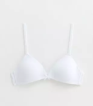 Белый бюстгальтер с треугольными чашками без косточек для девочек New Look, белый