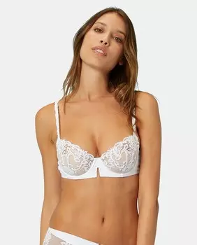 Белый бюстгальтер Saga с вышивкой Simone Prle, белый