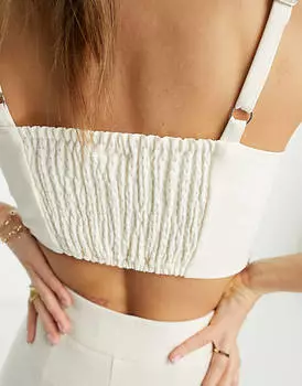 Белый цветной топ-лиф с бретелями YAS Bridal