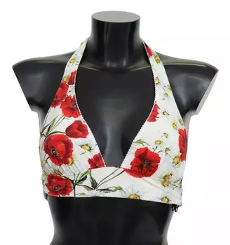 Белый цветочный принт купальник пляжная одежда бикини топ Dolce & Gabbana
