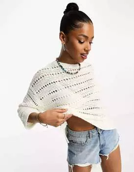 Белый джемпер-лестница New Look
