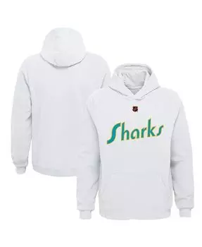 Белый флисовый пуловер с капюшоном с основным логотипом Big Boys San Jose Sharks Special Edition 2.0 Outerstuff, белый