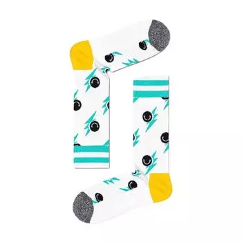 Белый хлопковый носок Happy Socks