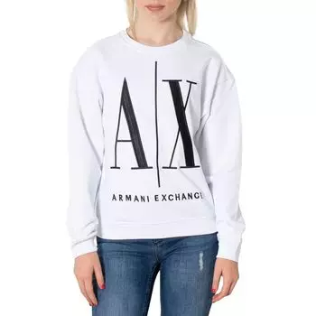 Белый хлопковый свитер Armani Exchange