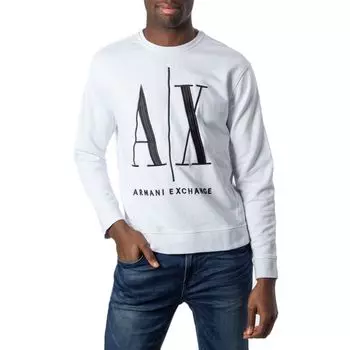 Белый хлопковый свитер Armani Exchange
