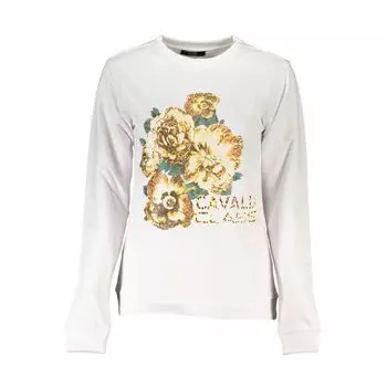 Белый хлопковый свитер Cavalli Class, White
