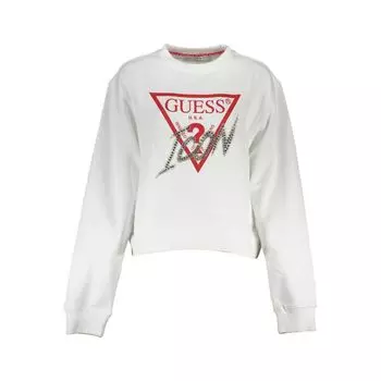 Белый хлопковый свитер Guess Shoes
