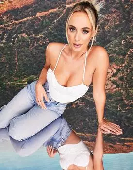 Белый хлопковый топ на бретельках со сборками ASOS DESIGN x MILLIE