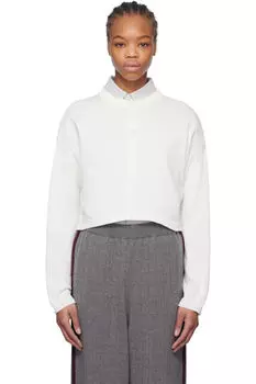 Белый хлопковый укороченный кардиган Cordera