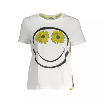 Белый хлопковый женский топ Desigual