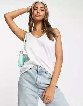 Белый хлопковый жилет с круглым вырезом ASOS DESIGN Ultimate - WHITE