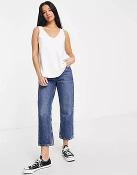 Белый хлопковый жилет с овальным вырезом ASOS DESIGN Petite - БЕЛЫЙ