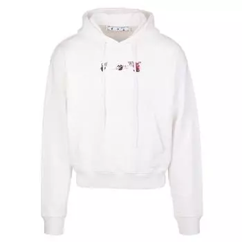 Белый худи с акриловым логотипом в виде стрелок Off-White, белый