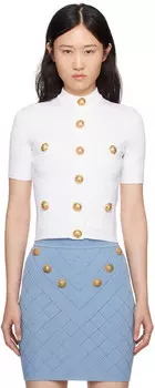 Белый кардиган на пуговицах Balmain