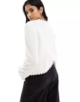 Белый кардиган плотной вязки ASOS DESIGN