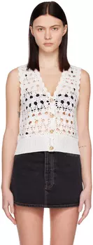 Белый кардиган с фестонами GANNI