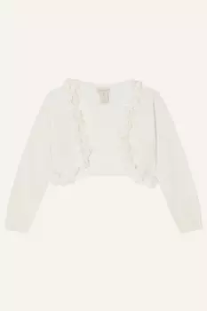 Белый кардиган с объемным цветочным узором Monsoon, белый