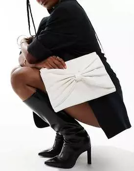 Белый клатч True Decadence с бантом спереди