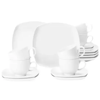 Белый кофейный набор Lido квадратный, 18 предметов Seltmann Weiden, белый