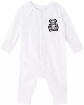 Белый комбинезон Baby Thomas Bear Burberry