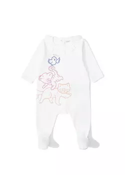 Белый комбинезон для маленьких девочек с вышитым логотипом Kenzo