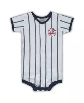 Белый комбинезон Power Hitter в тонкую полоску для мальчиков и девочек New York Yankees Outerstuff, белый