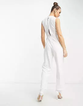 Белый комбинезон с узлом спереди Vila Bridal