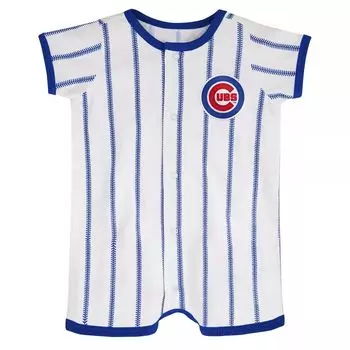 Белый комбинезон в тонкую полоску для младенцев Chicago Cubs Power Hitter Outerstuff
