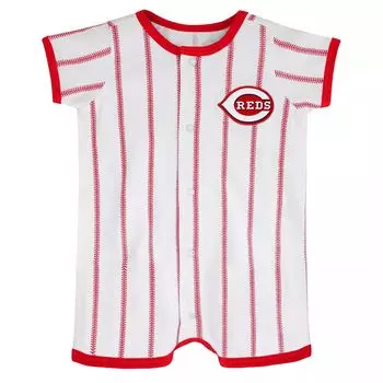 Белый комбинезон в тонкую полоску для младенцев Cincinnati Reds Power Hitter Outerstuff